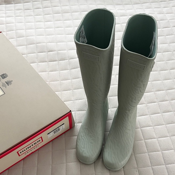 Hunter Women's Org Ref Fit Boot Seaspray/Light Green Rain Boots - Picture 2 of 8